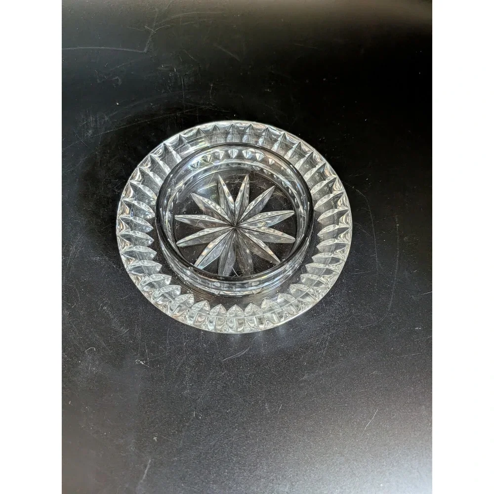 Vintage Galway Irish Crystal Butter Dish Diamond Cut
